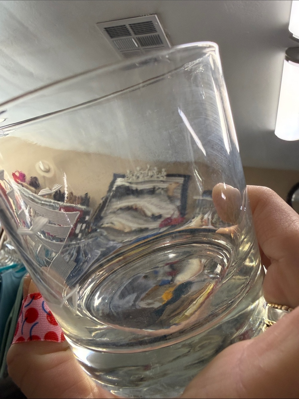Vintage Javit Crystal Clipper Ship Etched Rock Glasses set of 6 - Picture 4 of 10
